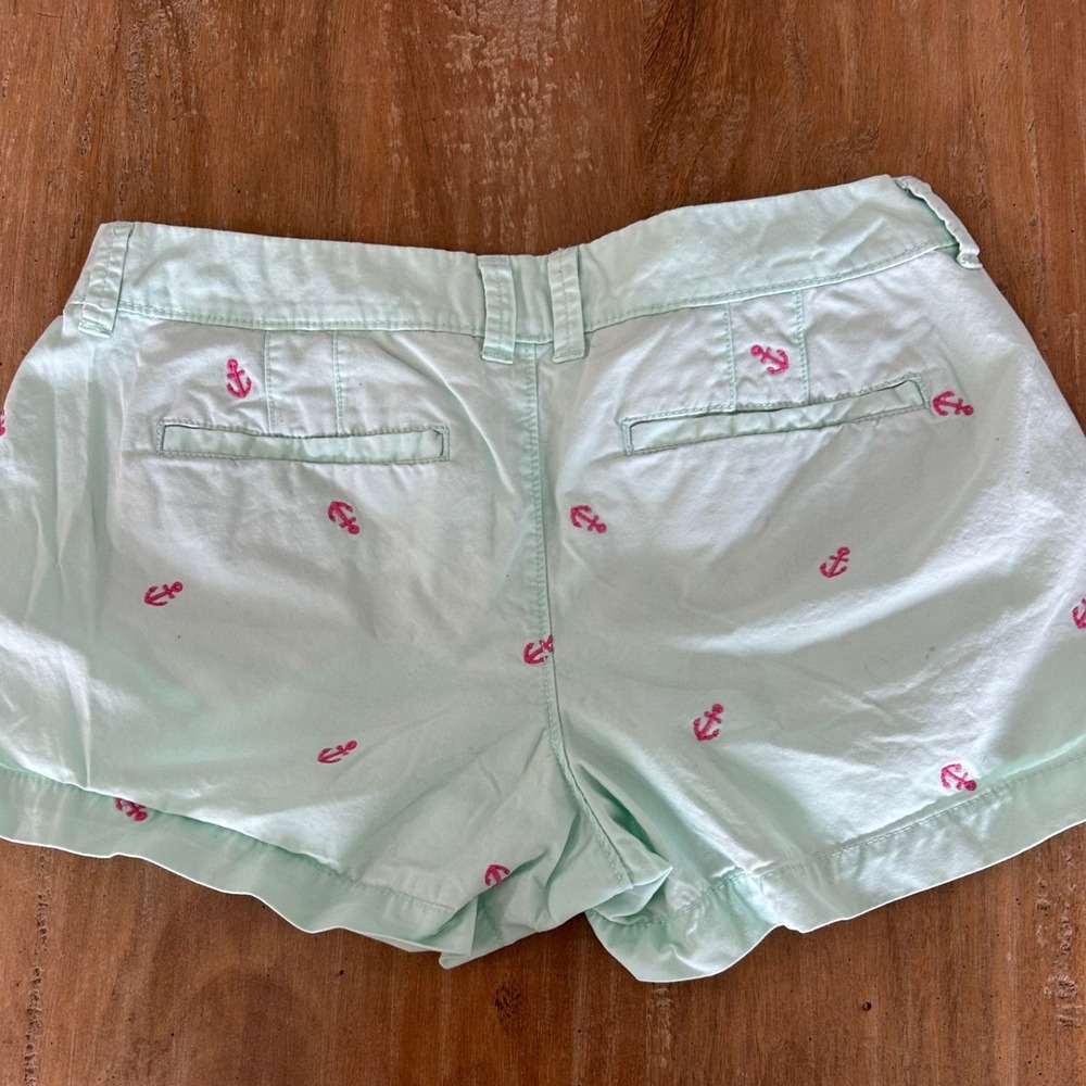 Old Navy Women's Mint Green Anchor Print Shorts Size 2 Casual Summer Beach - Picture 2 of 6
